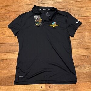 NWT Nike Black Indianapolis Motor Speedway Polo Shirt Sz L